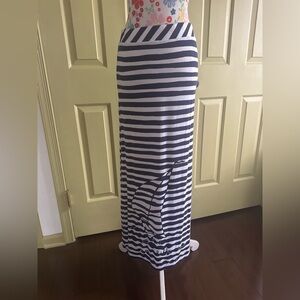 Lilly Pulitzer Navy Striped Maxi Skirt
